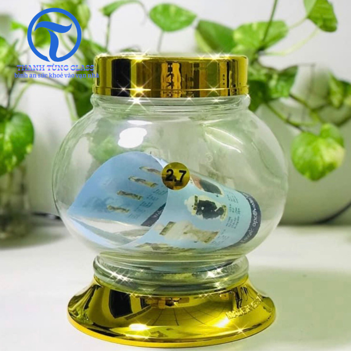 Bình ngâm Tửu sâm thủy tinh 2.7 lít ( sâm phú hờa )