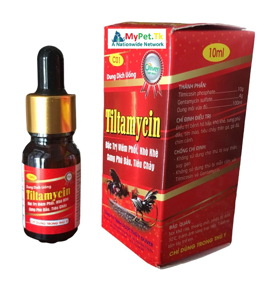 Oliver Tiltamycin 10ml - viêm phổi, khò khè, sưng phù đầu, tiêu chảy