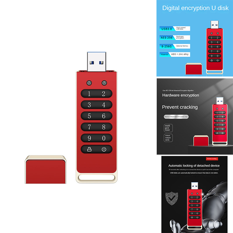 1 Piece Secure USB Drive Hardware Password Memory Stick With Keypad USB 3.0 Disk Flash 32GB