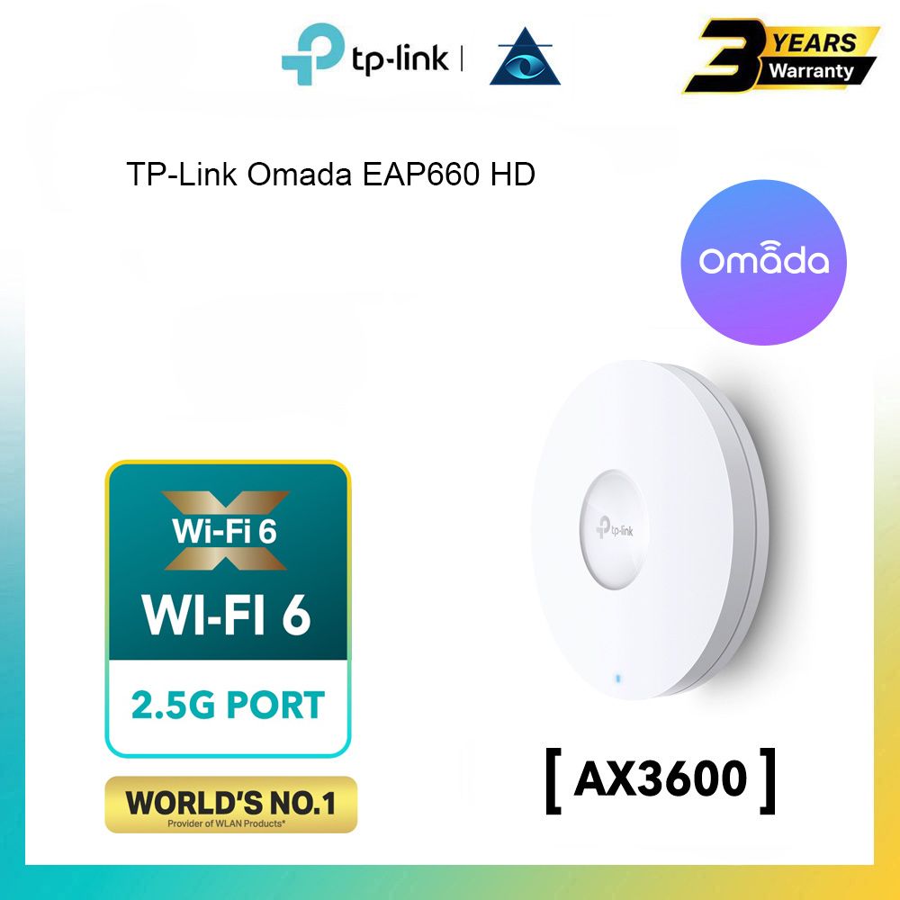 TP-Link EAP660 HD  Omada WiFi 6 AX3600 Wireless 2.5G Access Point for High