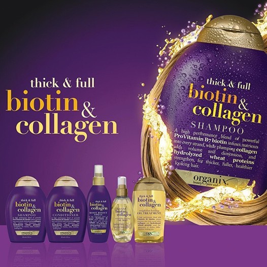 Bộ Đôi Dầu Gội Và Dầu Xả Kích Thích Mọc Tóc OGX Thick & Full Biotin & Collagen 2 x 385ml