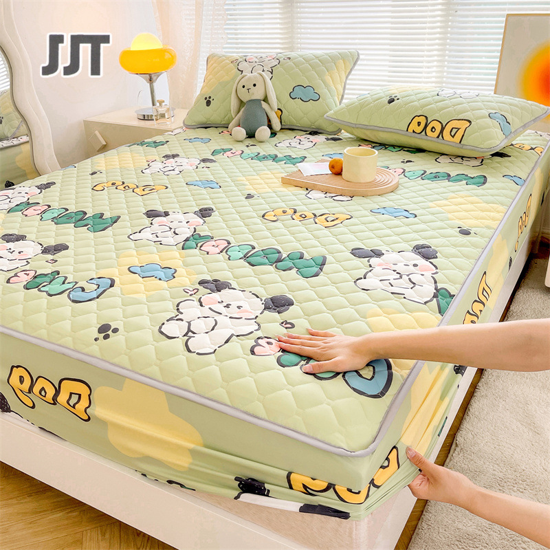 Cotton-padded bedspread A-type thick sanded bedspread Household double-washed cotton mattress protective cover