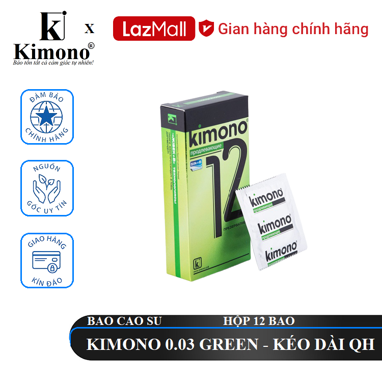 [ KIMONO ] Bao cao su Kimono 0.03 Siêu Mỏng 12 bao.
