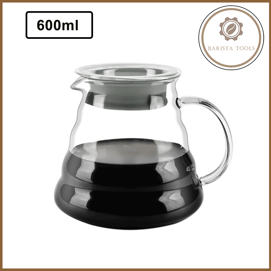Bình đựng trà. cà phê thủy tinh 600ml có nắp đậy  Dụng cụ pha chế