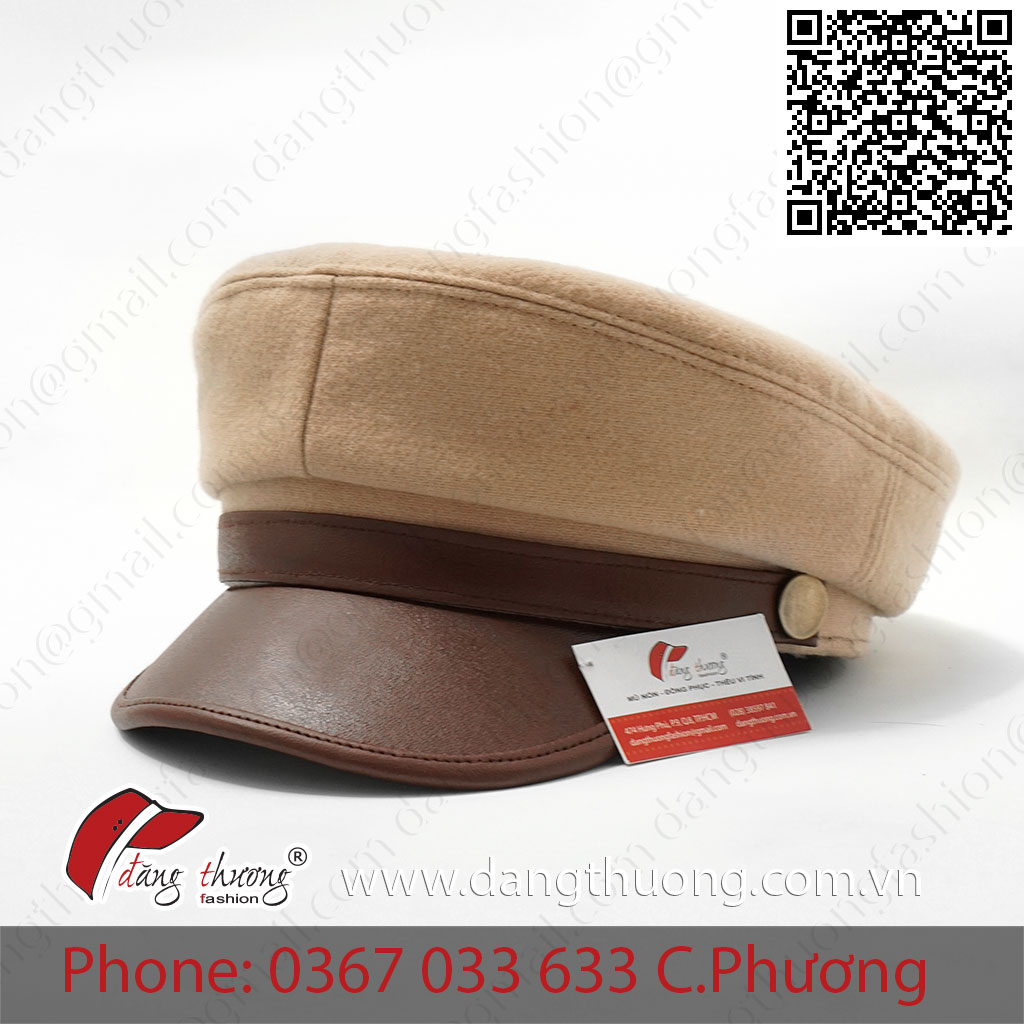 Mũ nón nồi baker boy newsboy thuỷ thủ vintage thời trang phối da Pu
