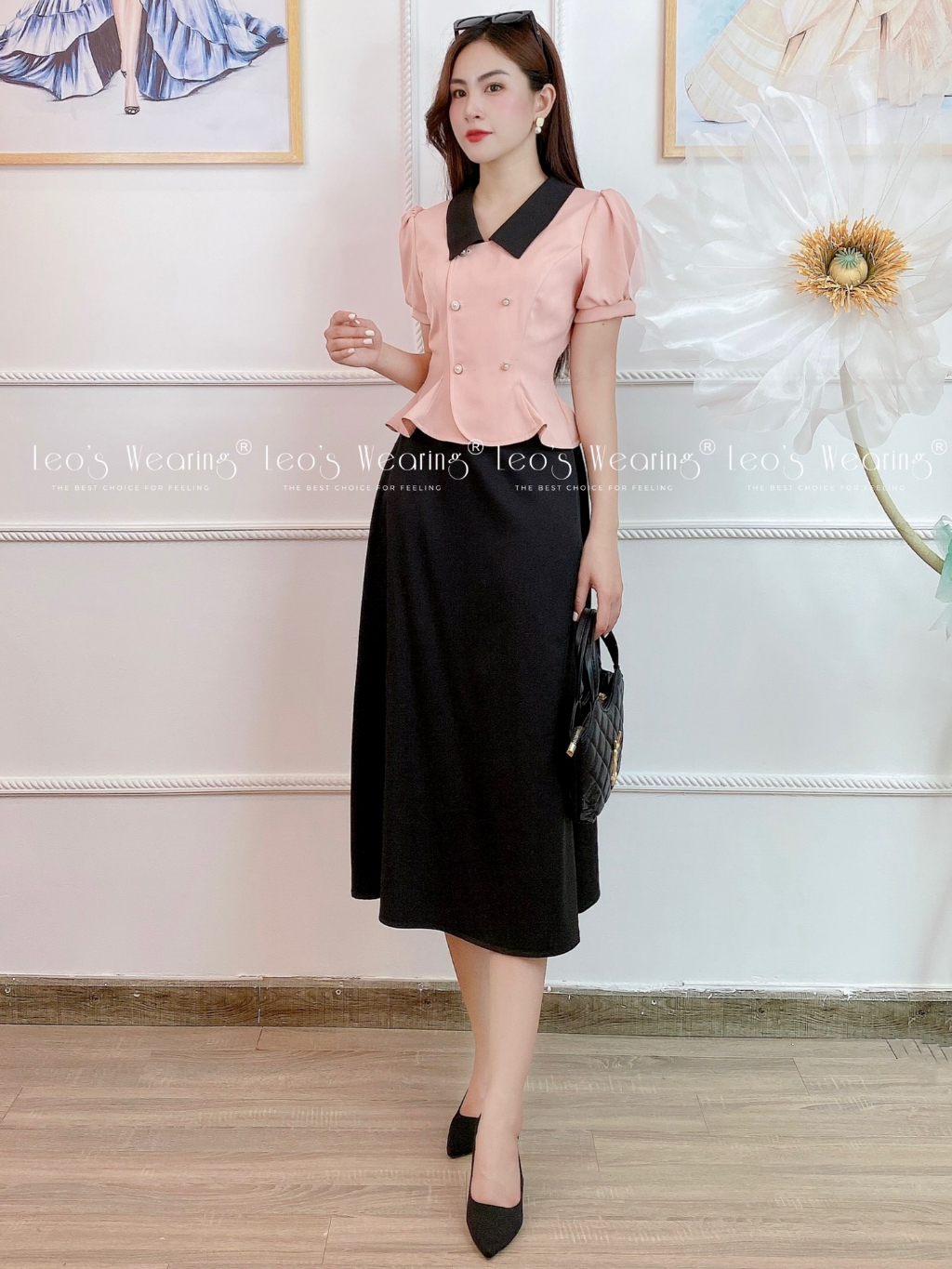 C396 LEOSWEARING set váy công sở