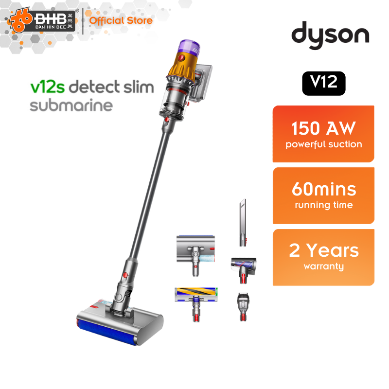 Dyson V12 Detect Slim Submarine Vacuum Cleaner (Bright Nickle) SV46 ...