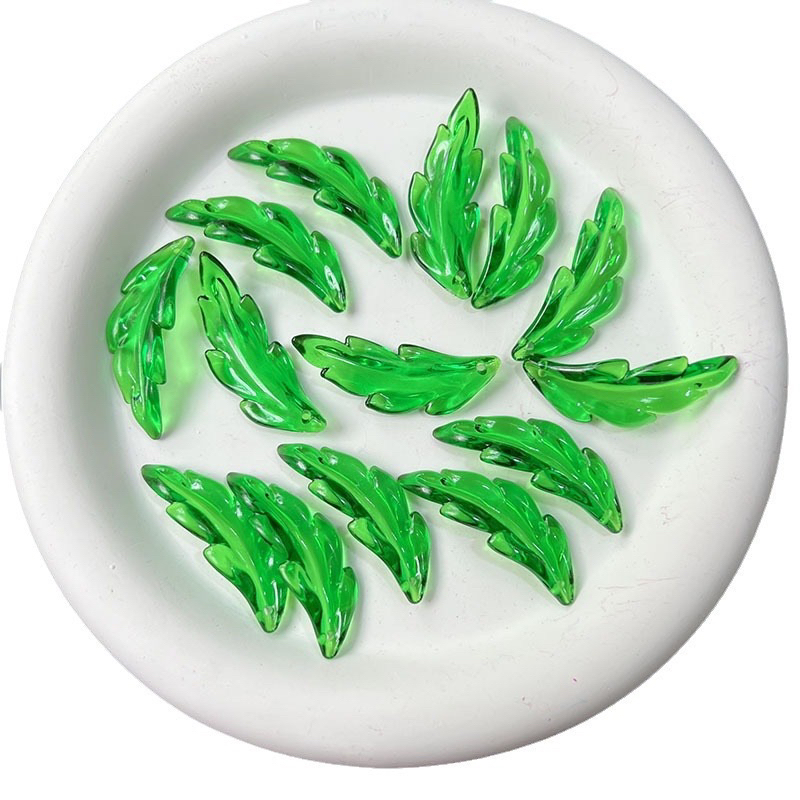 Lá nhựa xanh acrylic 40mmx14mm 100gr làm hoa handmade, lá làm phụ kiện diy trang trí