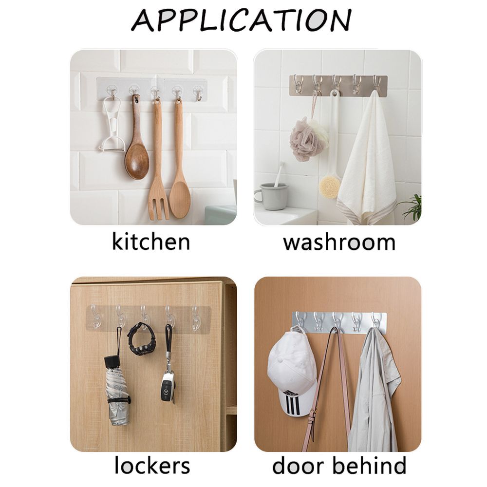 /3/5/6%20Row%20Practical%20Autohesion%20for%20Bathroom,Kitchen%20Traceless%20Key%20Holder%20Wall%20Hooks%20Clothes%20Hanger%20Storage%20Rack%20-%20Image%205