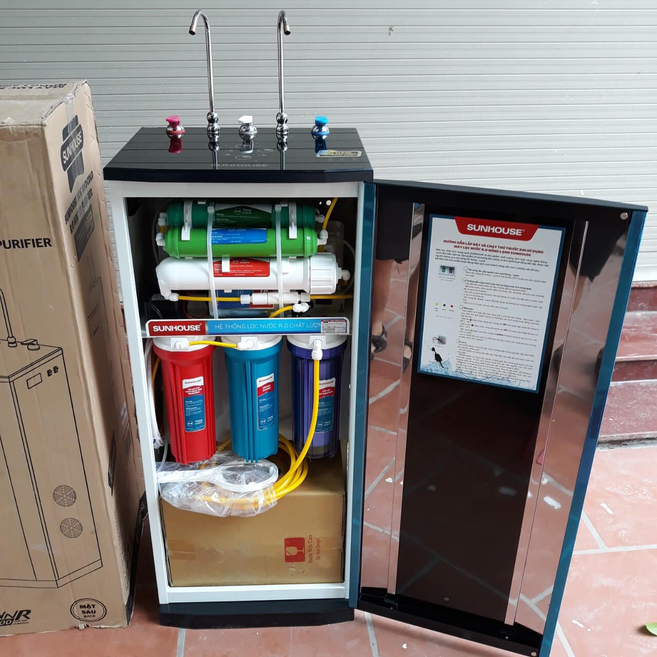 Máy lọc nước ro nóng nguội lạnh sunhouse shr76210ck 10 lõi mới