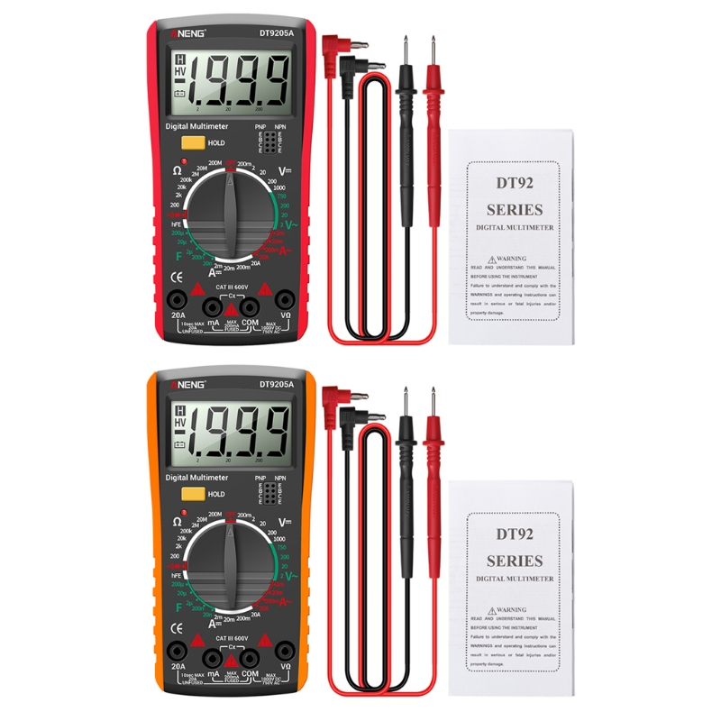 【Shop the Latest Trends】DT9205A AC DC Digital Multimeter Test Voltmeter Resistance LCD Display 2000 counts Transistor Diode Meter Tester. 