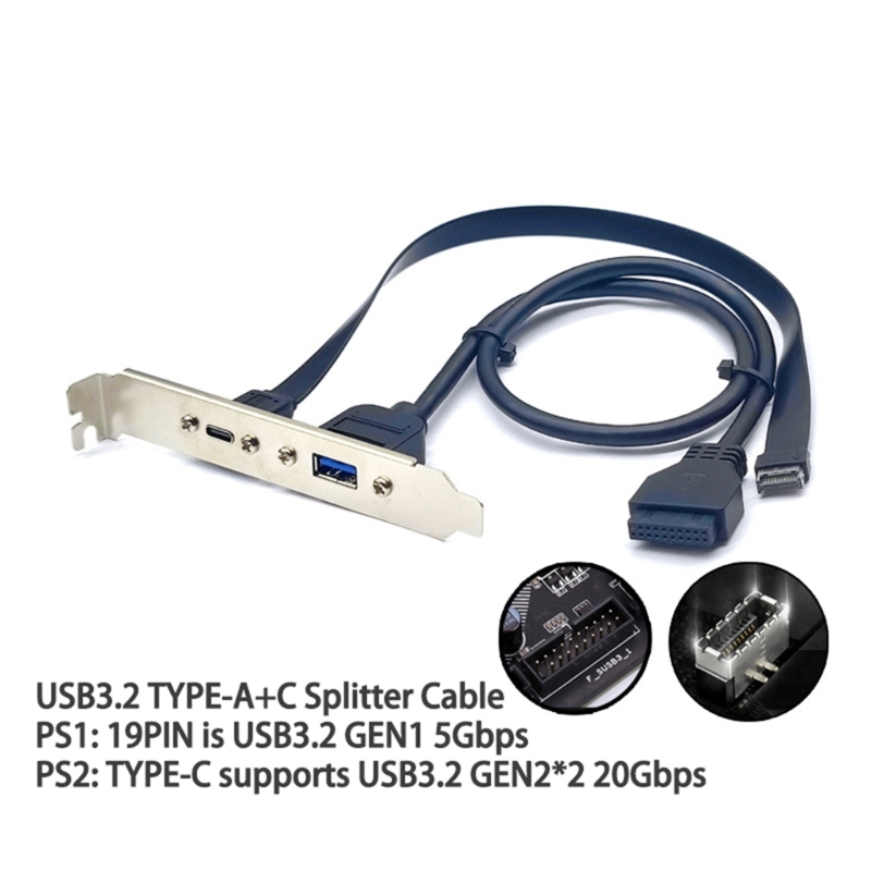 Usb3.2 Usb 3.2 Front Panel Header Type-E Type E To Usb-C Type-C C Female Extension Cable With Panel Mount Screw