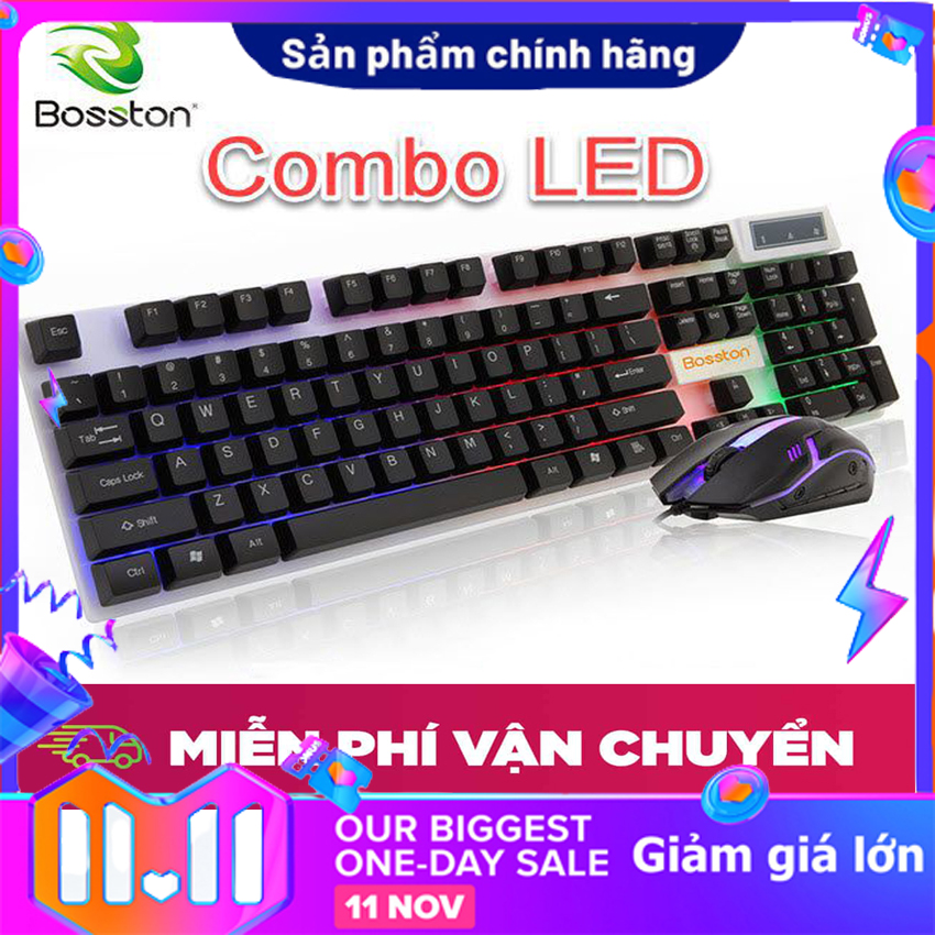 Combo phím + chuột bosston 8310 - combo chuột bàn phím logitech - combo chuột phím bosston 8310 led 7 màu giá rẻ siêu phẩm dành cho game thủ bến thành store