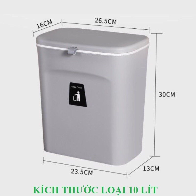 Thùng Rác Thông Minh 9L Kẹp Tủ, Dán Tường
