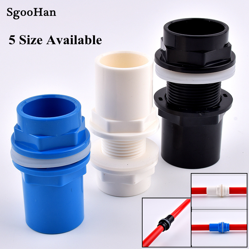 Pvc Water Inlet 3 Colors 20~50mm Aquarium Drain Joint Pvc Water Inlet Outlet Fittings ...