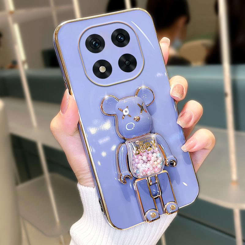 Phone cover Redmi Note 14 4G Back case Soft Electroplated Quicksand Hourglass Pellet KWAS Bear silicone shockproof Protector Smooth For Redmi Note 14 Pro+ Phone cases. 