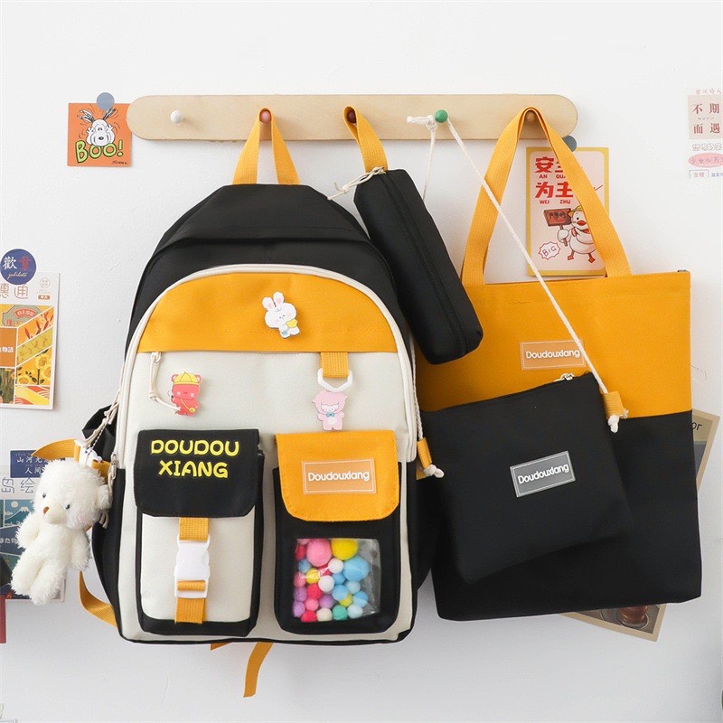 Balo 4 món thời trang sinh viên học sinh - DOUDOU