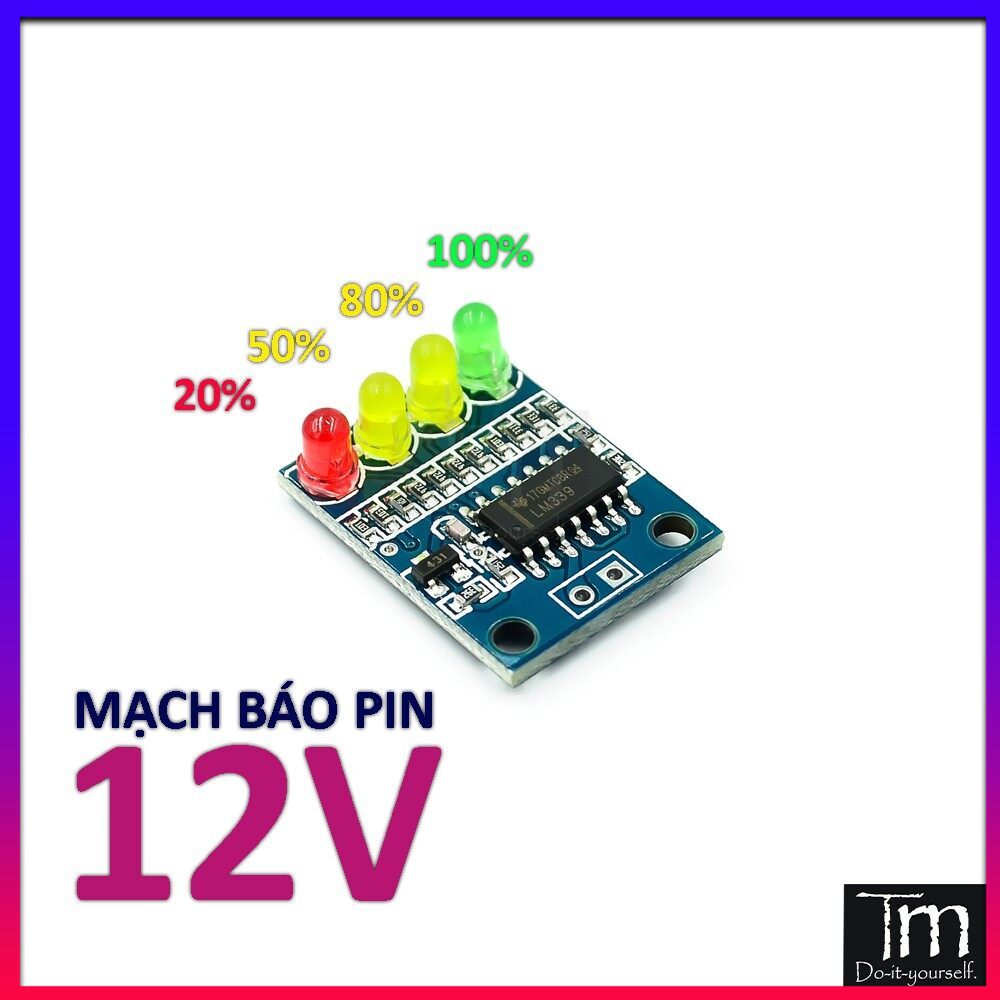 Mạch báo pin 3s hệ 12v 4 mức