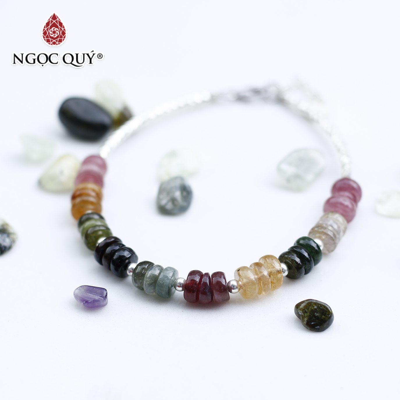 Vòng tourmaline phối bạc 925 - Ngọc Qúy Gemstones