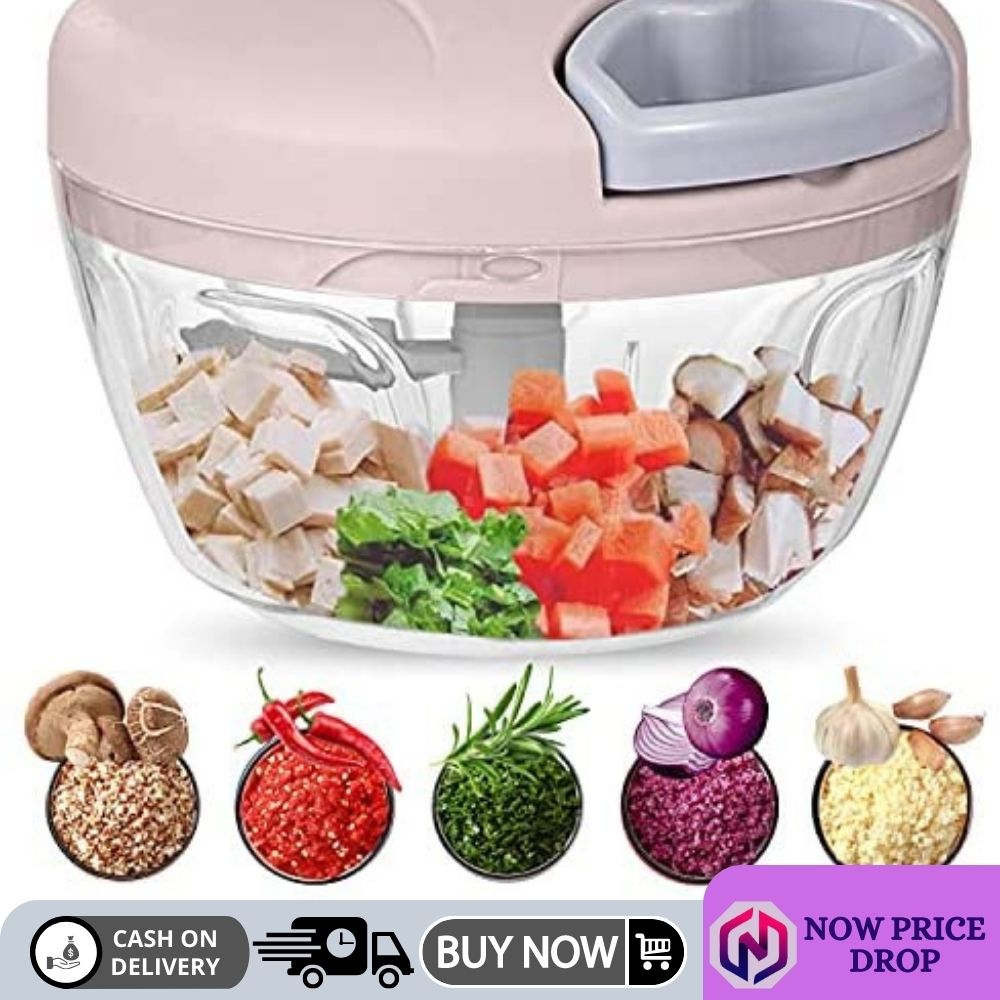 New SPEEDY CHOPPER HandPowered Portable Food Processor, Manual Vegetable Slicer And Dicer, Pull