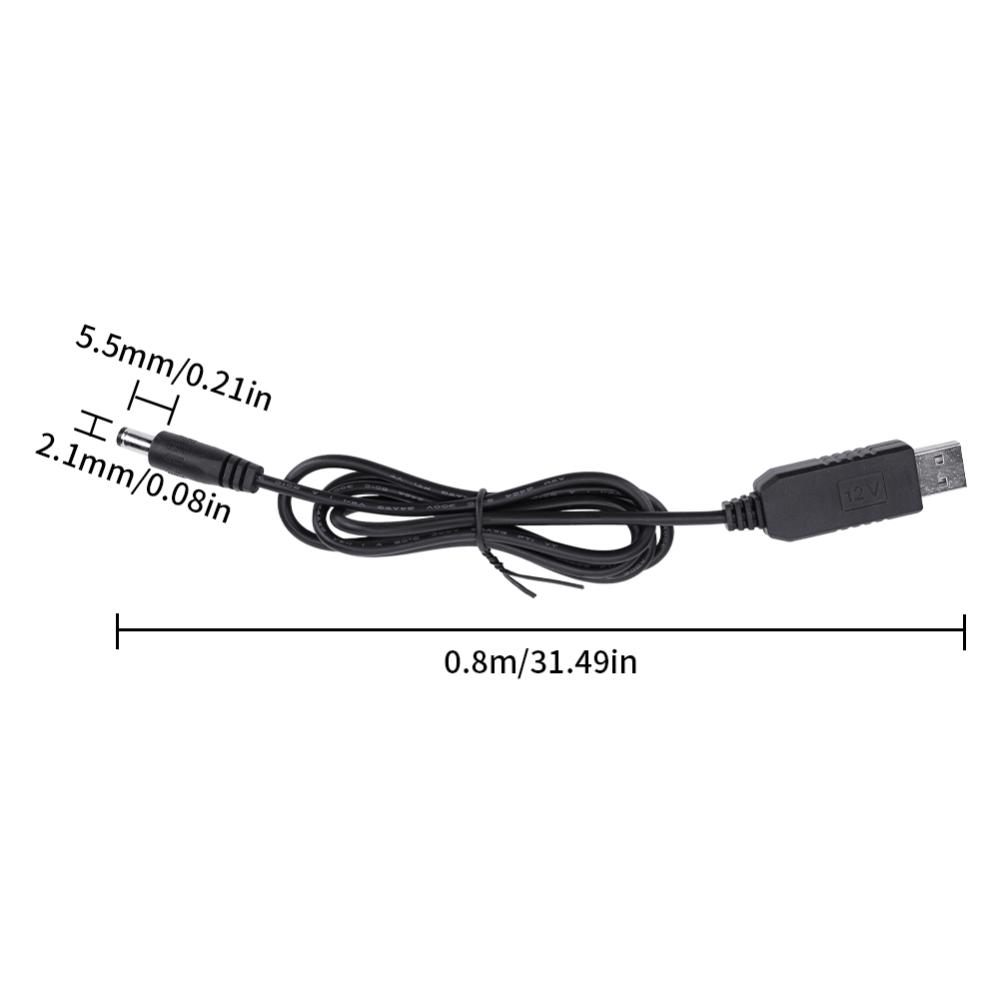 USB Power Boost Line DC To DC 5V/9V/12V USB Voltage Boost Converter Cable 2.1x5.5mm Plug