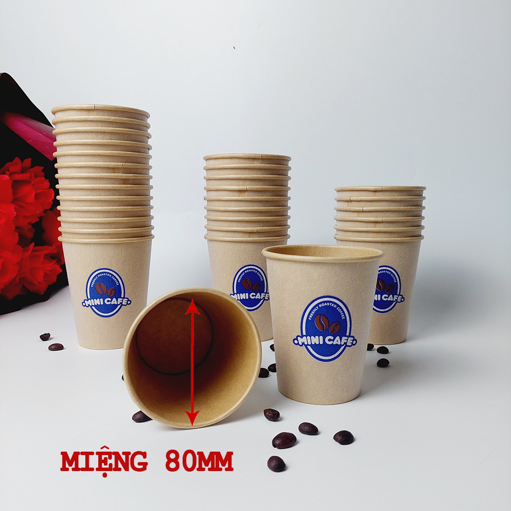 50 chiếc cốc giấy 240ml - 8oz mini cafe Ly giấy NHẬP KHẨU HÀN QUỐC