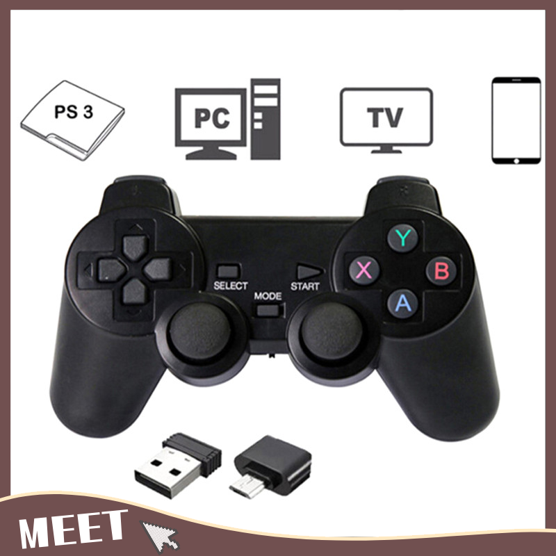 🟠🟡 meet🟢🔵 2.4ghz wireless dual joy stick control game controller gamepad for ps3 pc tv box