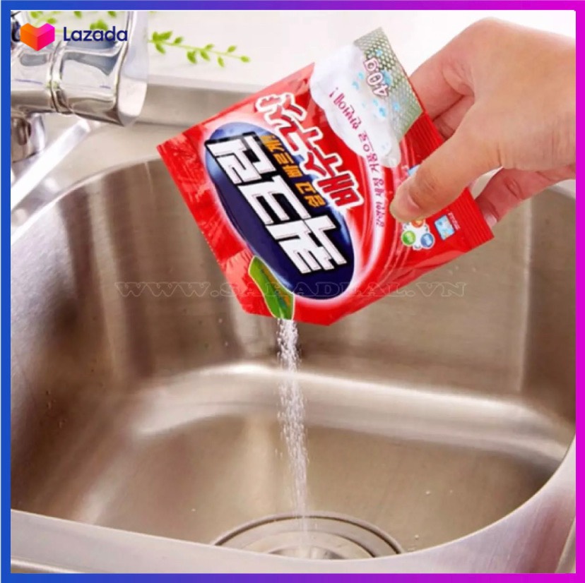 Bột thông tắc cống bồn cầu hàn quốc gói 40g, vệ sinh nhà cửa, sản phẩm tiện ích, thông tắc cống, bột thông cống