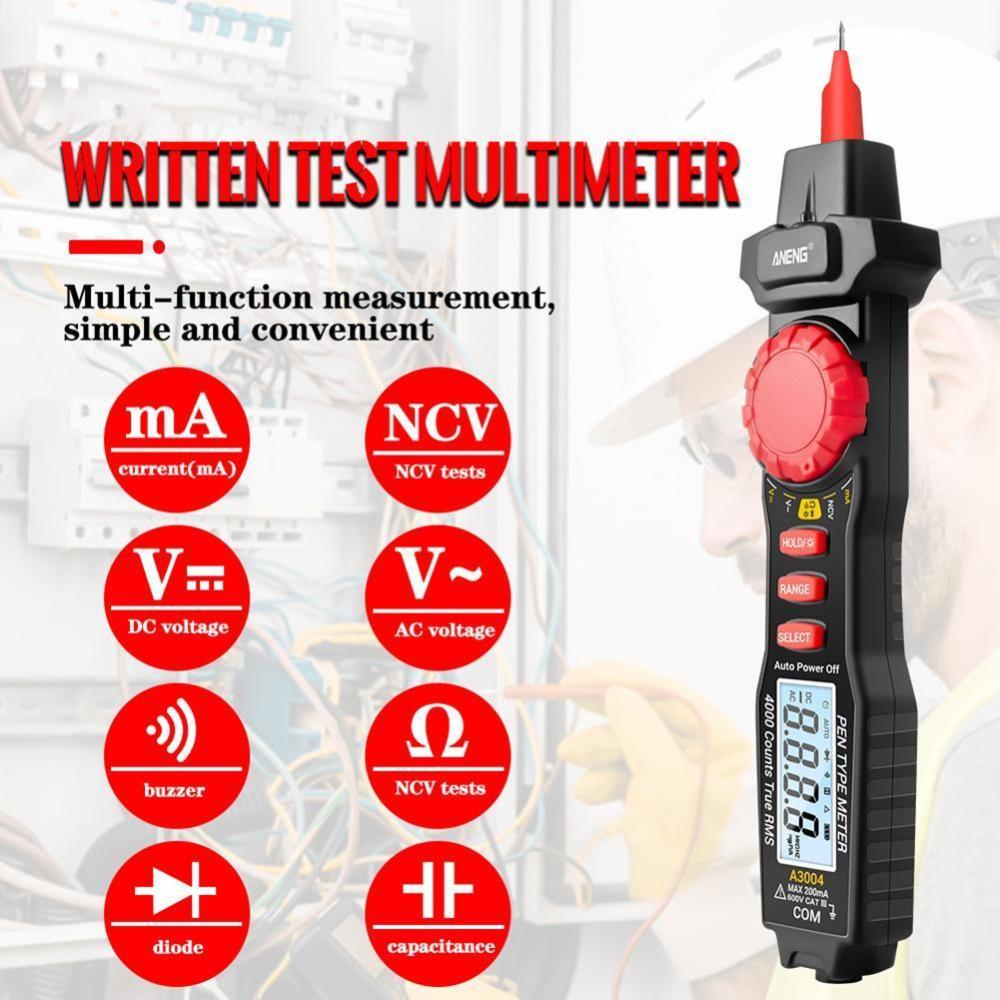 【ANENG】ANENG A3004 Pen Type Digital Multimeter LCD 4000 Counts Auto Range Tester