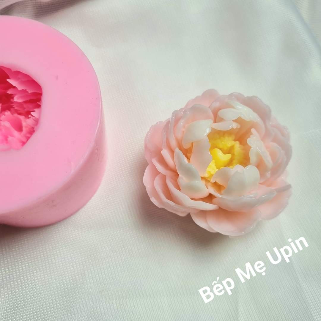 Khuôn silicon 4d Khuôn hoa mẫu đơn pomson mã MU làm bánh rau câu agar