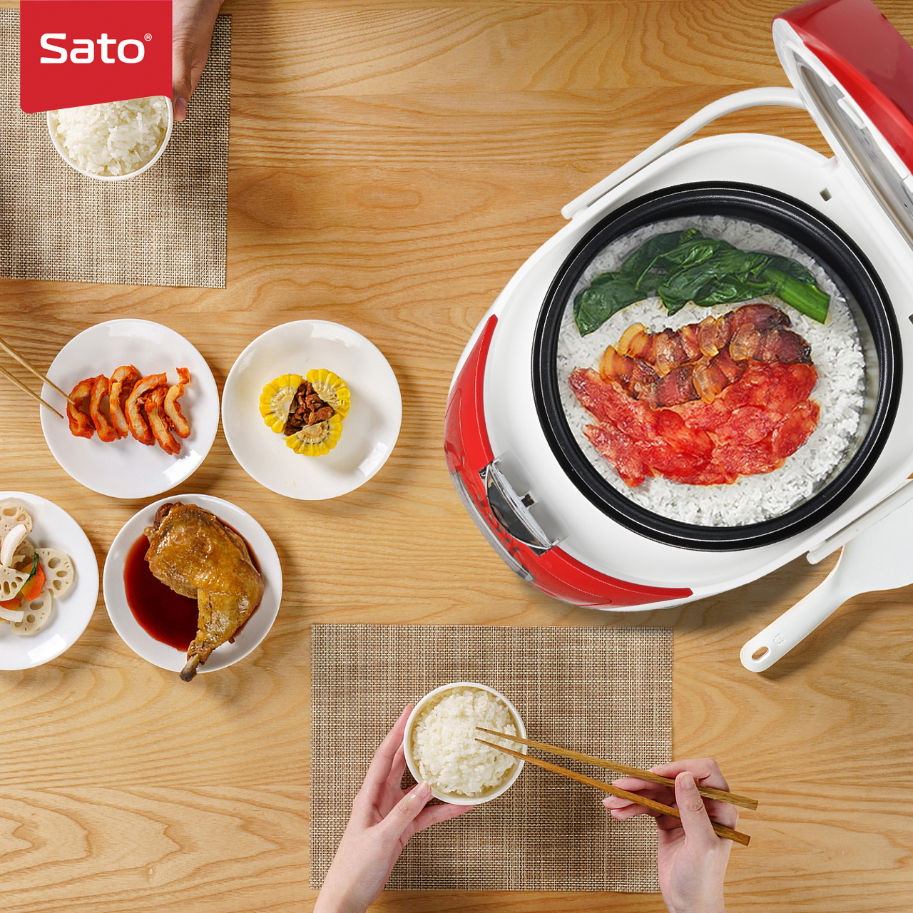 Nồi cơm điện tử 1.8L Sato 18DT019 D/T