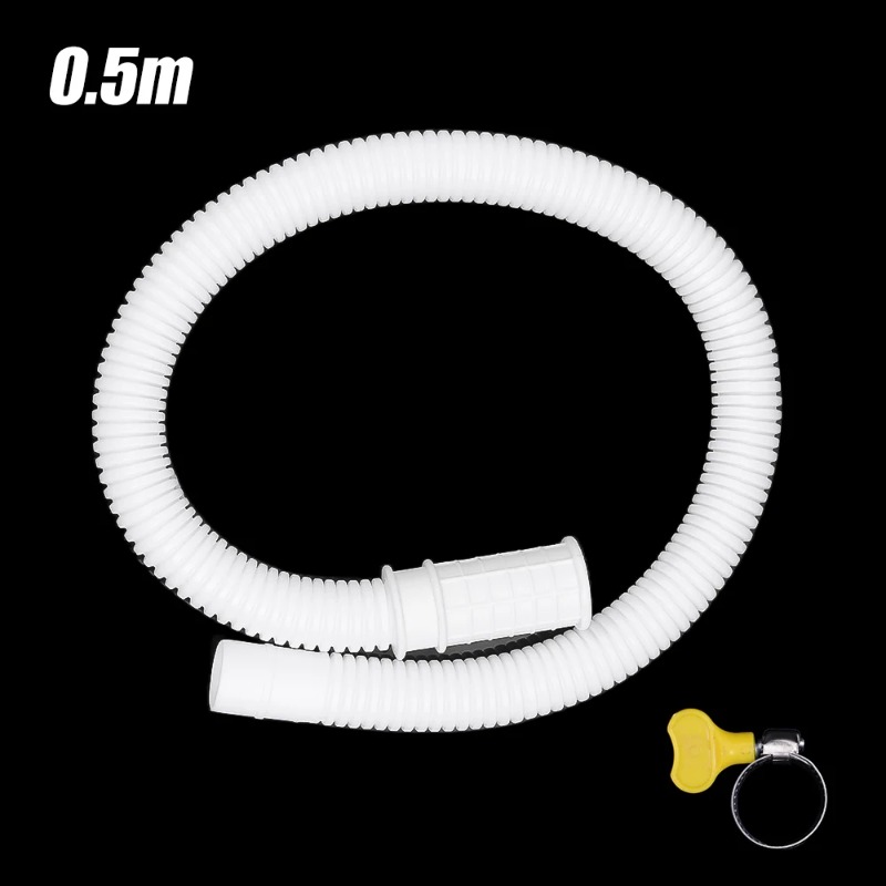 0.5-3M Semi-Automatic Old-Fashioned Washing Machine Inlet Outlet Pipe Extended Water Faucet Extension Hose White Drain Hose