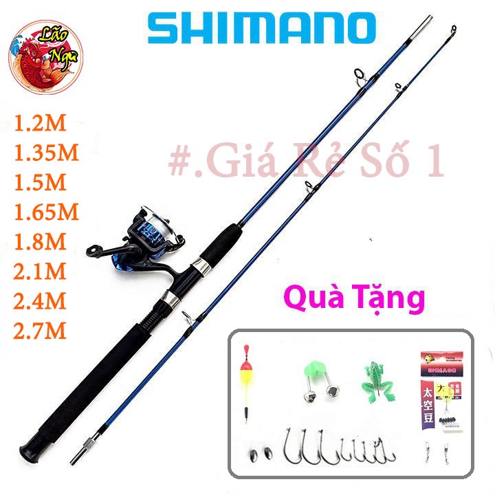 Bộ cần 2 khúc đặc đen Shimano + Máy YF200 kèm phụ kiện , Bộ cần giá rẻ tải cá Siêu bạo lực - Lão Ngư Fishng