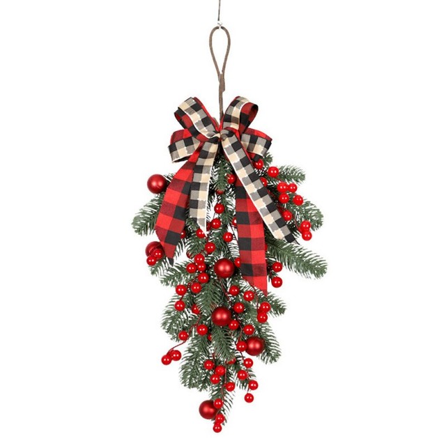 %E3%80%90Folio%20&%20Light%E3%80%91Red%20Berries%20Pine%20Branch%20Wreath%20Artificial%20Berries%20Snowy%20Pine%20Front%20Door%20Wreaths%20Wall%20Garland%20For%20Ornaments%20-%20Image%202