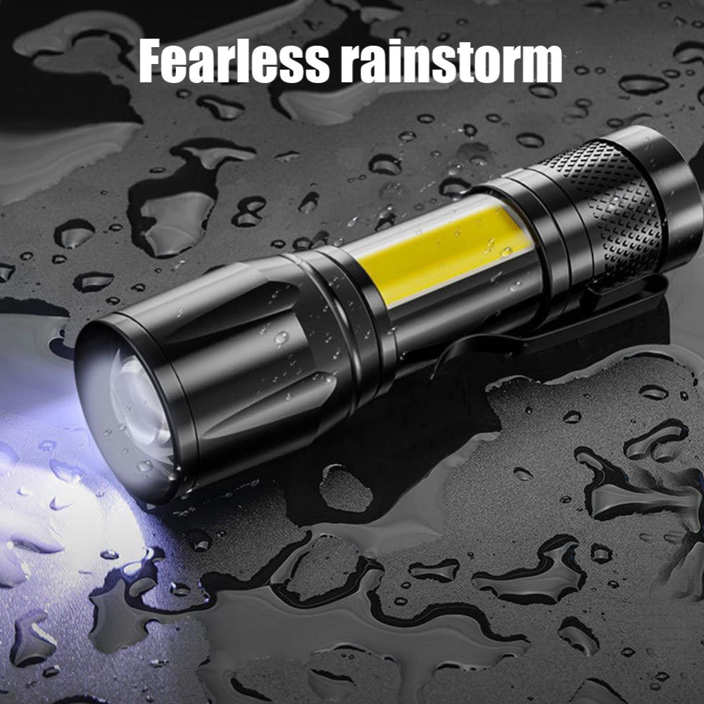 Portable Powerful Flashlight 3 Modes LED Flashlight Telescopic Zoom Camping Lantern USB Rechargeable for Outdoor Working