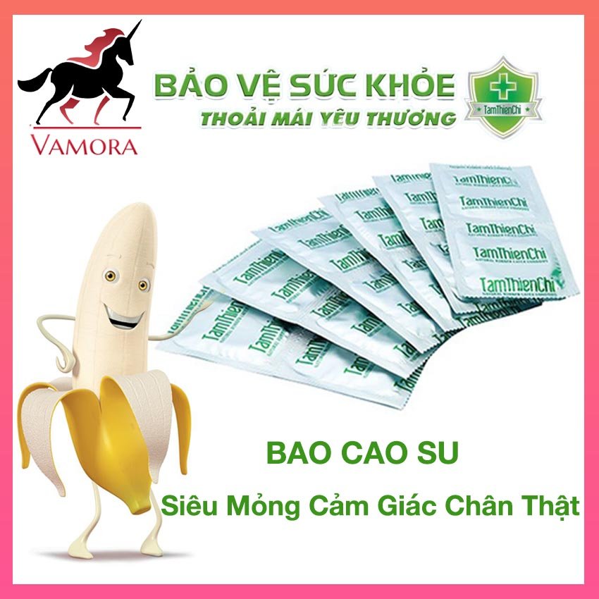 Vamora - 1 chiếc bao cao su, bao cao su tâm thiện chí, mỏng nhiều bôi trơn, cảm giác chân thật