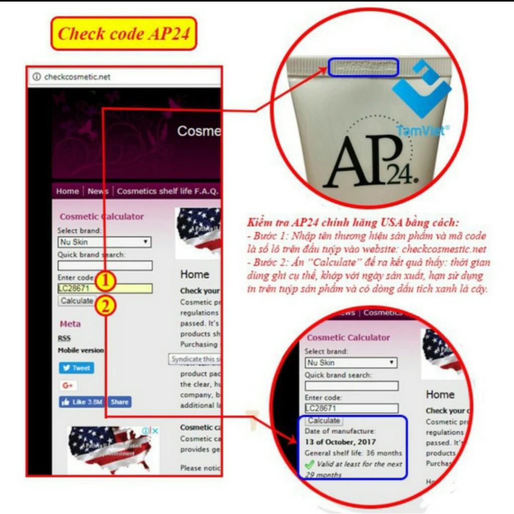 Kem Đánh Răng Ap24 Nuskin Whitening Fluoride Toothpaste 110g