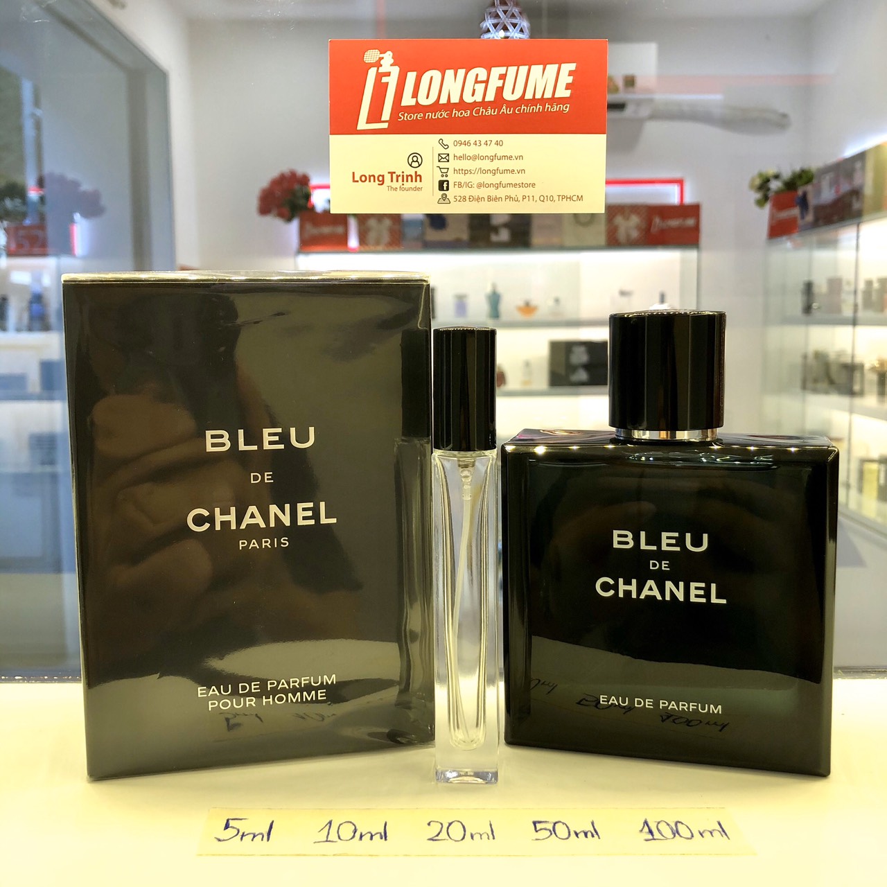 Có Video] Mẫu thử nước hoa Bleu De Chanel PARFUM chữ vàng Chiết nước hoa  5ml 10ml 20ml - Longfume Store Nước hoa châu âu chính hãng TPHCM 
