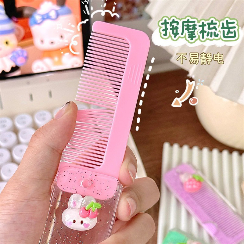 Lược Mini Gấp Gọn Đính Charm Thú Siêu Cute