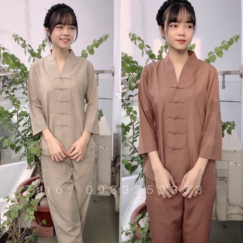 Đồ Lam Đi Chùa # Bà Lai Nút Cây Không Thêu