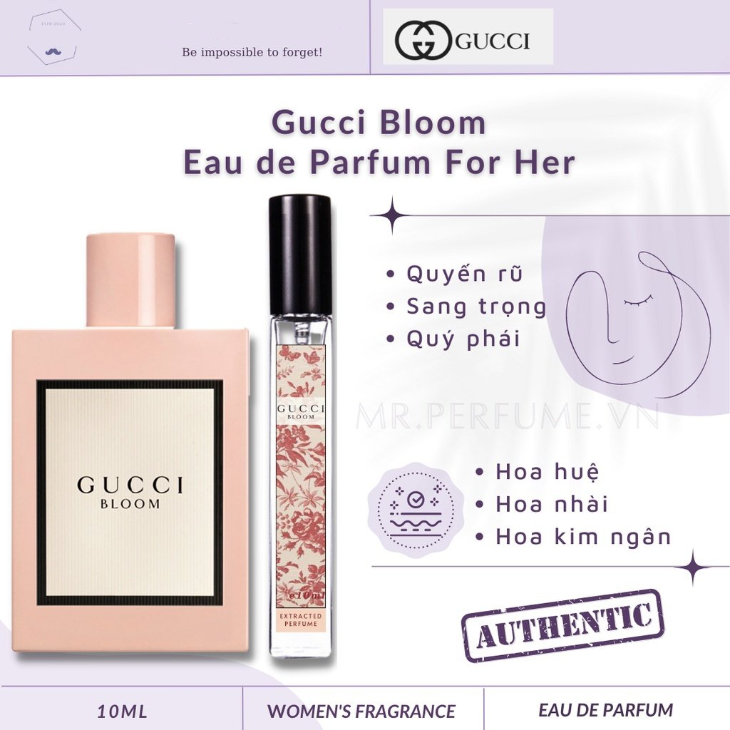 ( Mẫu thử chiết 10ml ) Nước hoa Gucci Bloom EDP For Women