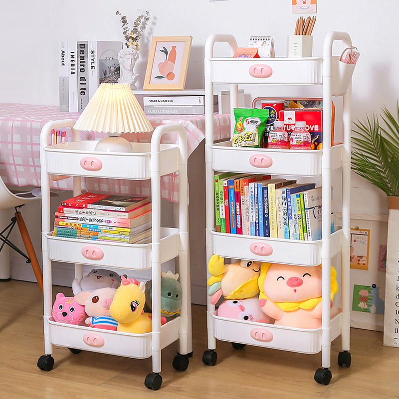 YONUO Trolley shelves, floor-to-ceiling kitchen, bathroom, mobile snacks, multi-level bedroom storage shelves