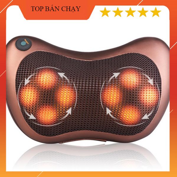 gối massage hồng ngoại 8  bi