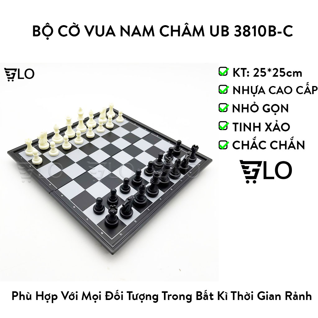 Bộ cờ vua nam châm ub 3810b-c 25x25cm gấp gọn chất lượng cao