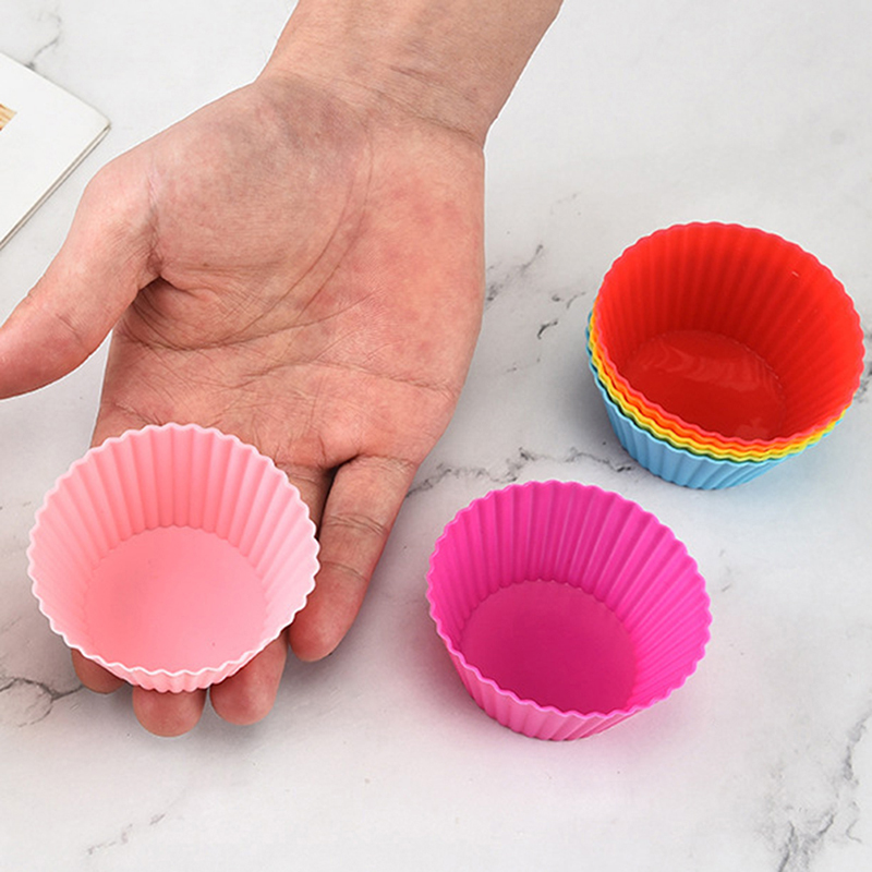 [Mariannes] 5Pcs/set Flower Silicone Cake Cup Cake Tool Bakeware Baking Silicone Mold 7cm
