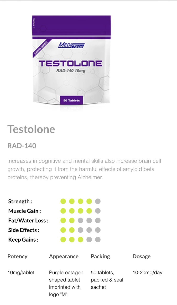 TESTOLONE RAD 140 10mg Túi 50 Viên