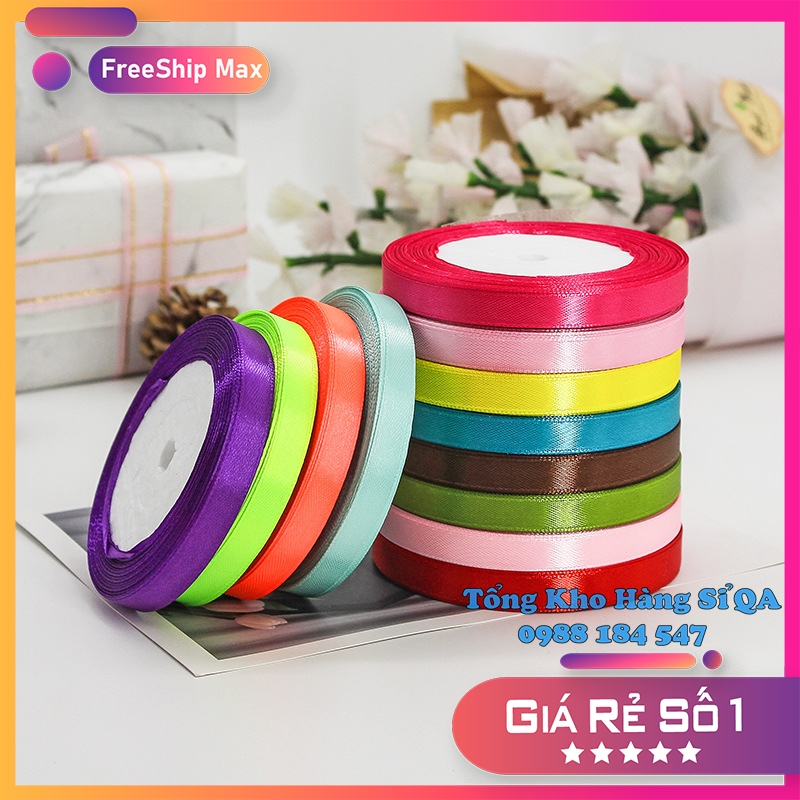 (Sỉ cuộn 22 mét) Ruy băng lụa satin bản rộng 1cm