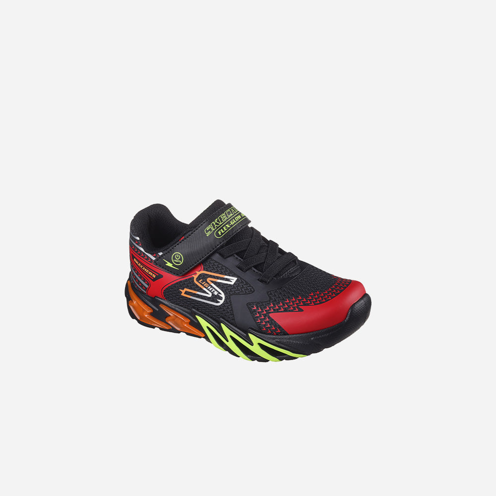 SKECHERS Giày sneaker bé trai Flex Glow Bolt 400138L-BKRD