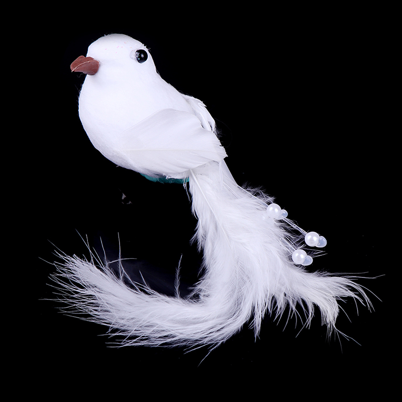 [FU💖] 1Pcs Birds Simulation Artificial Feather Doves Feather Park Mall Ornament