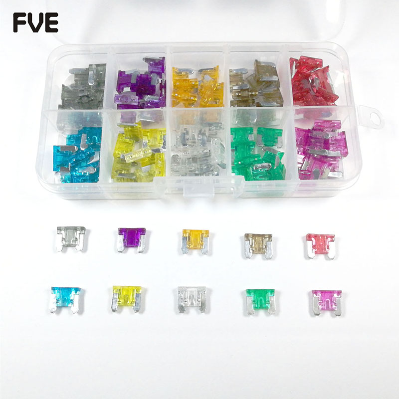 Low profile mini blade fuse auto car truck motorcycle suv fuses kit aps 2a 3a 5a 7.5a 10a 15a 20a 25a 30a 35a+box